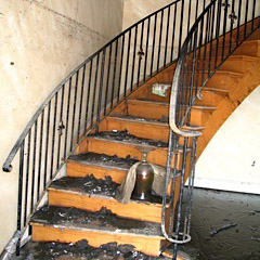 winding damaged and watery staircase